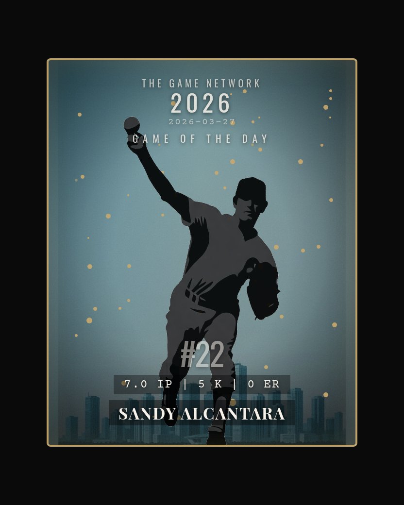 Sandy Alcantara — Game of the Day