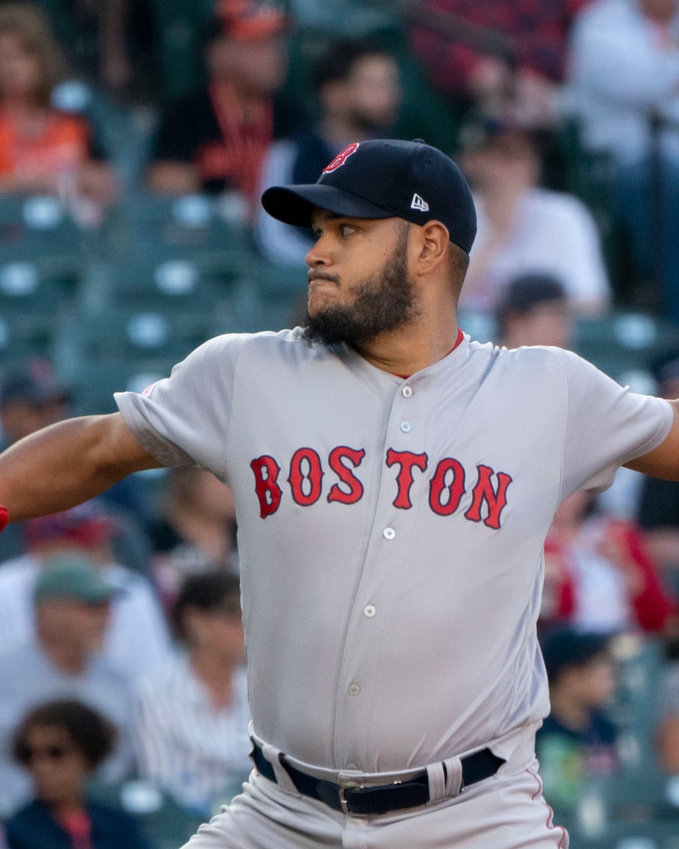 Eduardo Rodriguez pitching for the Boston Red Sox in 2019.