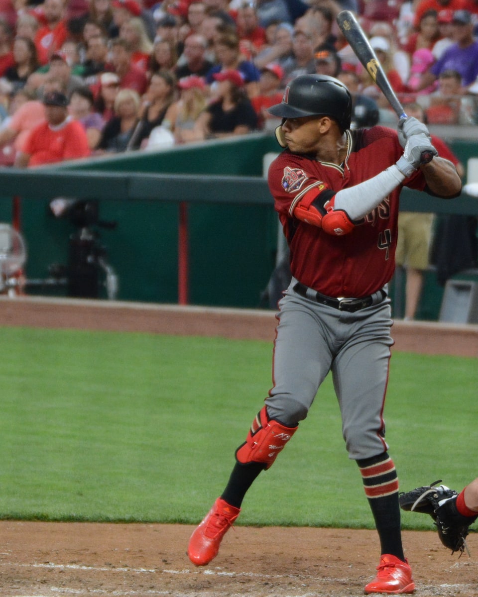 Ketel Marte batting for the Arizona Diamondbacks in 2018.