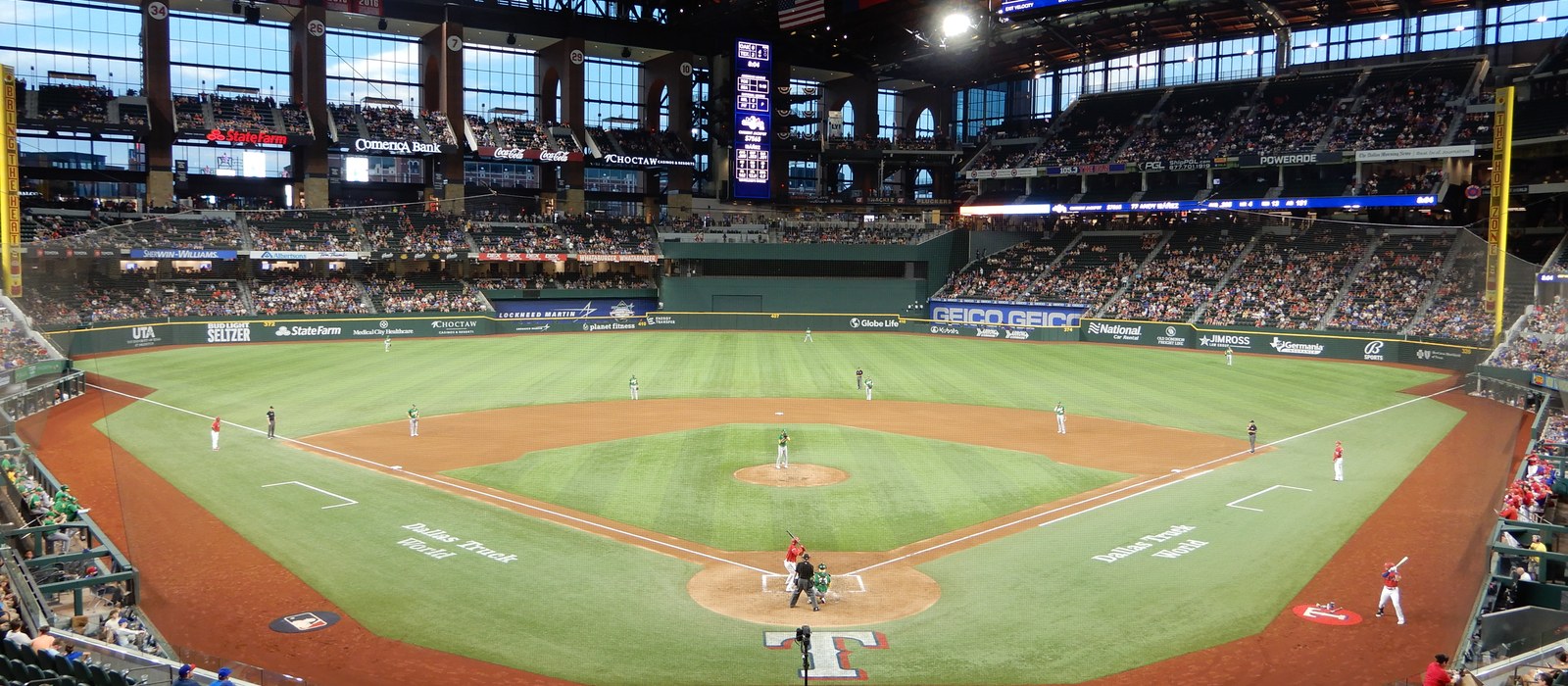 Globe Life Field in Arlington, Texas during a 2021 game