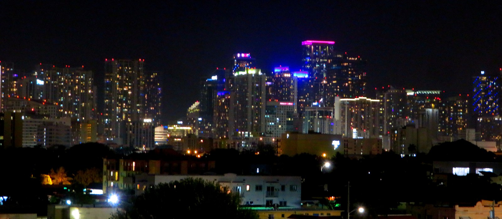 Aerial view of LoanDepot Park with Downtown Miami skyline